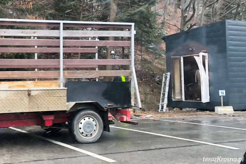 Pożar w kontenerze w Rymanowie-Zdroju
