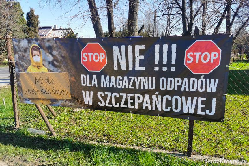 Protest przeciwko inwestycji w Szczepańcowej