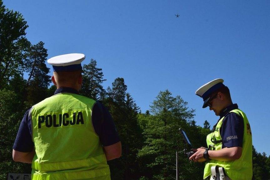 Policyjny dron w użyciu