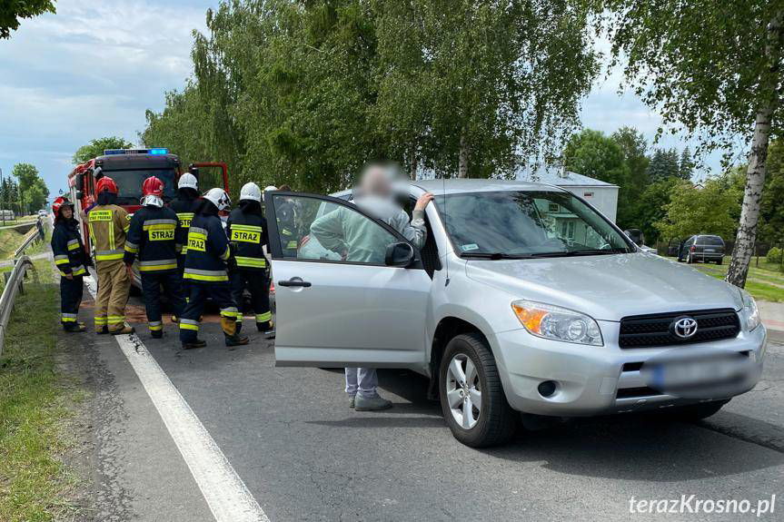 Zderzenie dwóch samochodów w Łężanach