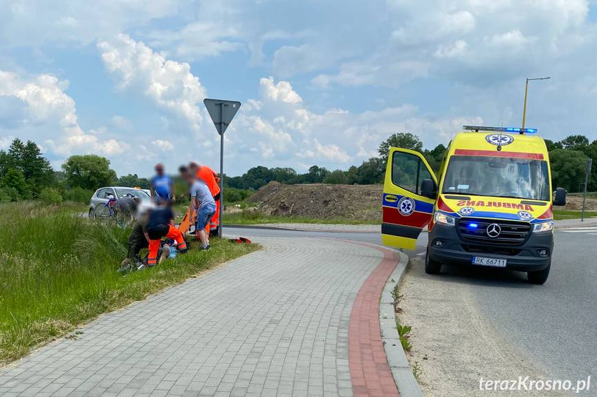 Motocyklista wypadł z drogi