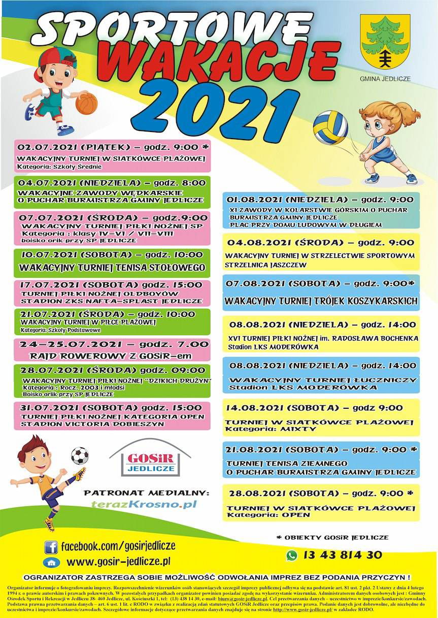 Sportowe Wakacje 2021 z GOSiR Jedlicze