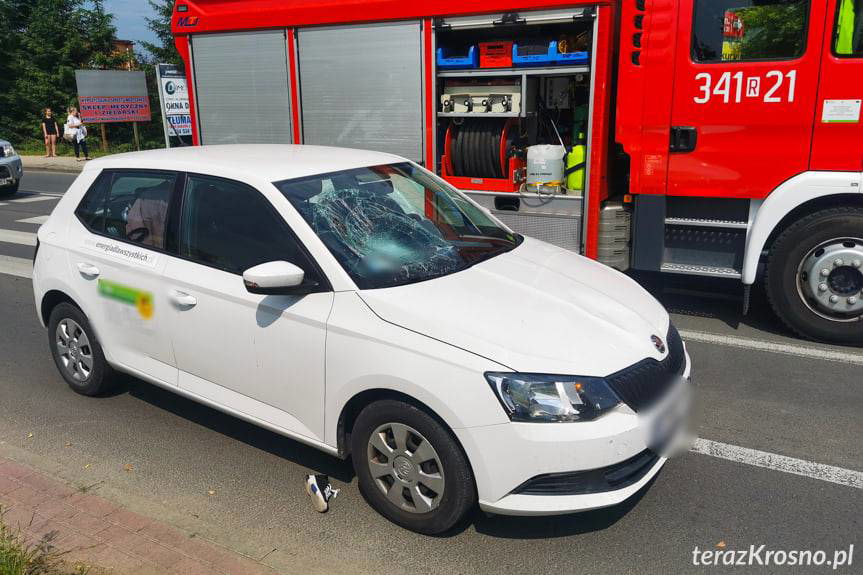 Potrącenie 12-latka na Lwowskiej w Krośnie, lądował śmigłowiec LPR