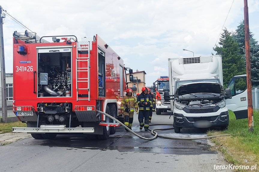 Pożar iveco na Podkarpackiej