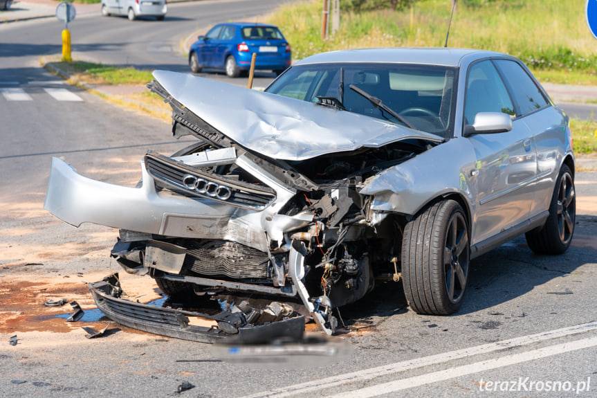 Zderzenie audi i fiata w Krośnie