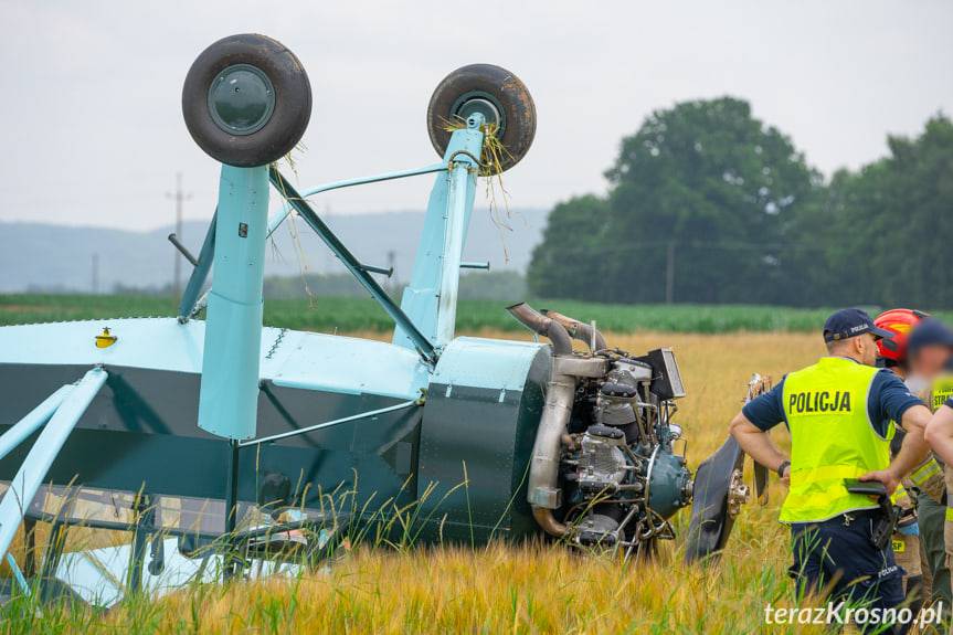 Awaryjne lądowanie samolotu w Chrząstówce