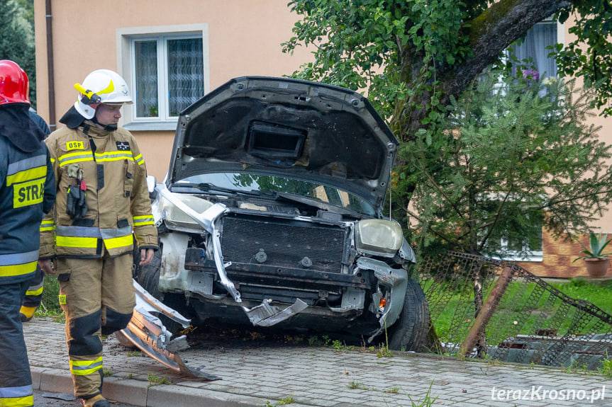 Rogi. Uderzyła osobówką w drzewo