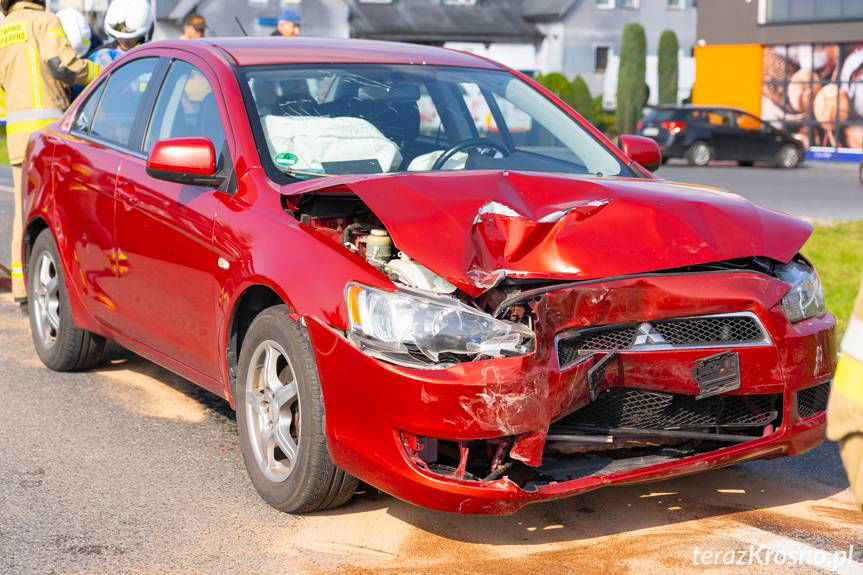 Zderzenie mitsubishi i fiata w Bajdach