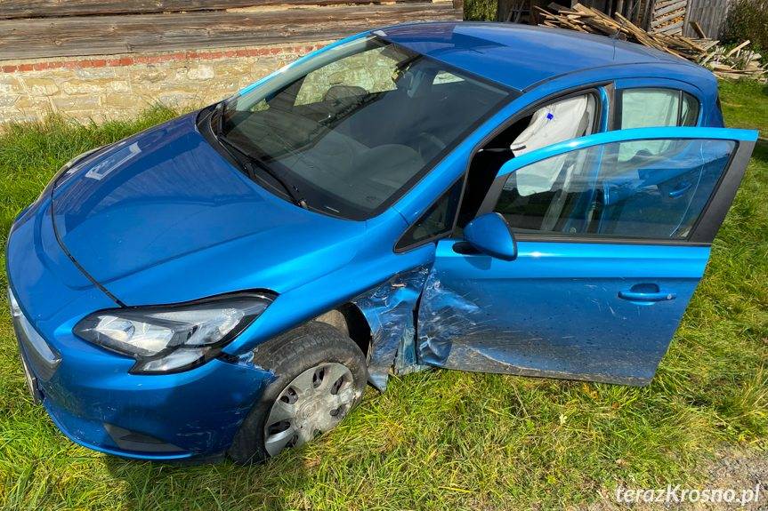 Zderzenie audi i opla w Trzcianie