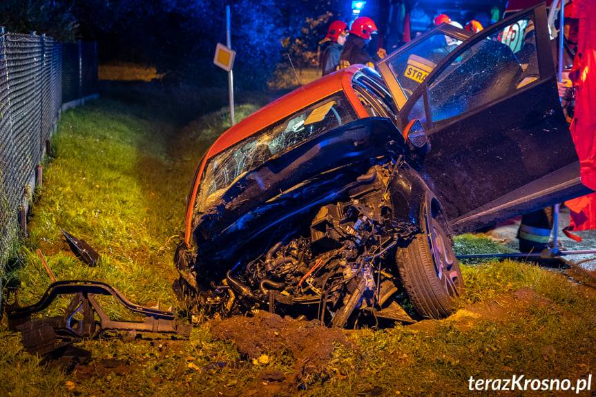 Wypadek w Jedliczu na ul. Obrońców Wolności. Nie żyje kierowca