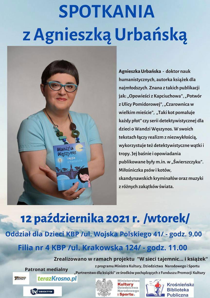 Agnieszka Urbańska i jej bohaterowie… spotkania w bibliotece zapowiedź