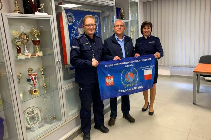 Policjant z Holandii odwiedził krośnieńską jednostkę
