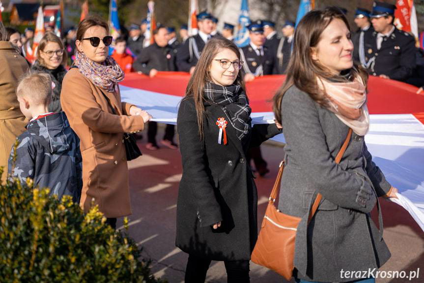 Marsz Niepodległości "Połączeni Flagą" w Miejscu Piastowym