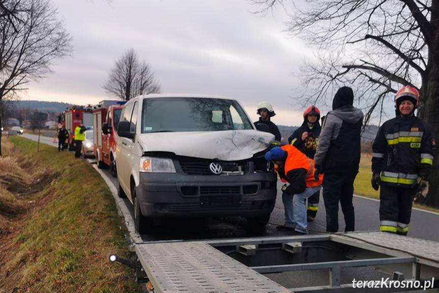 Kolizja w Zręcinie, jeleń wbiegł pod koła volkswagena