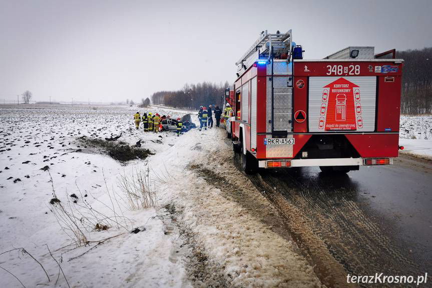 Dachowanie renault pomiędzy Milczą a Beskiem