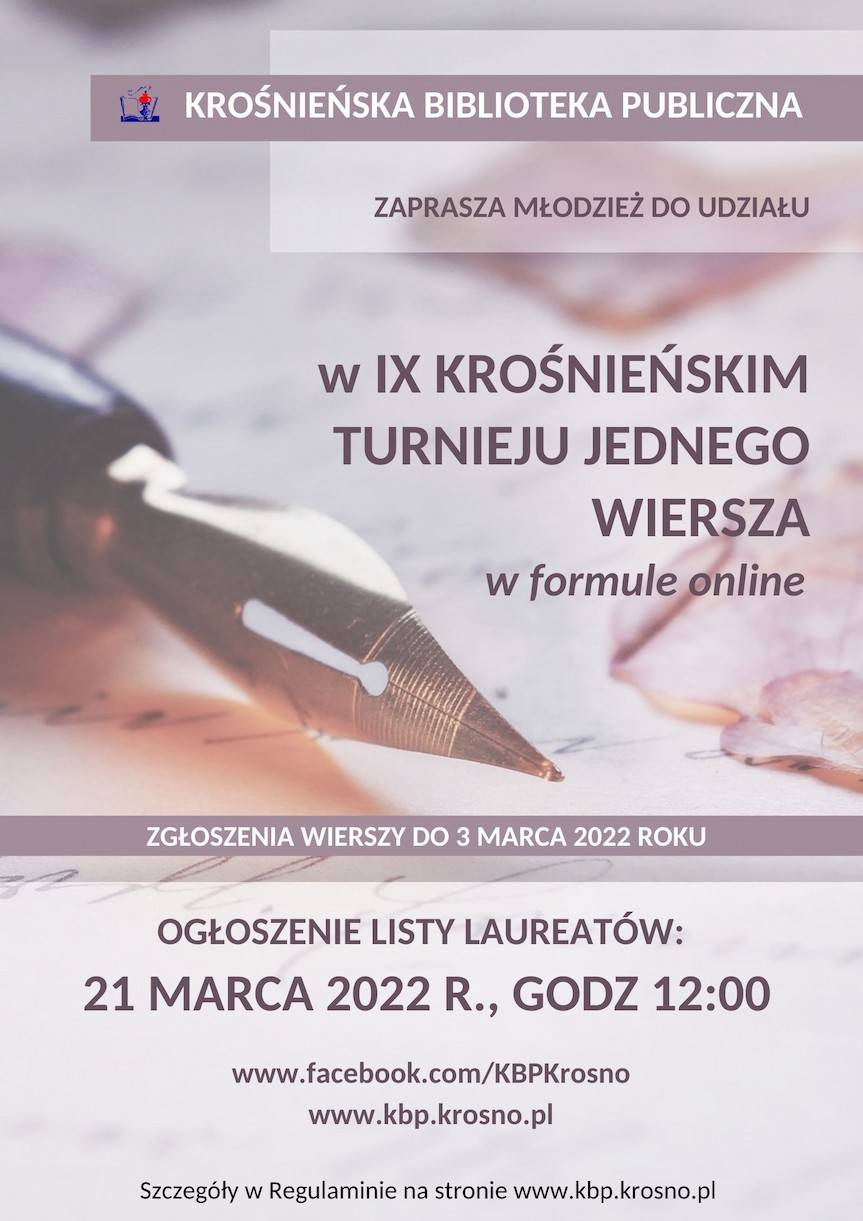 IX Krośnieński Turniej Jednego Wiersza... w formule online