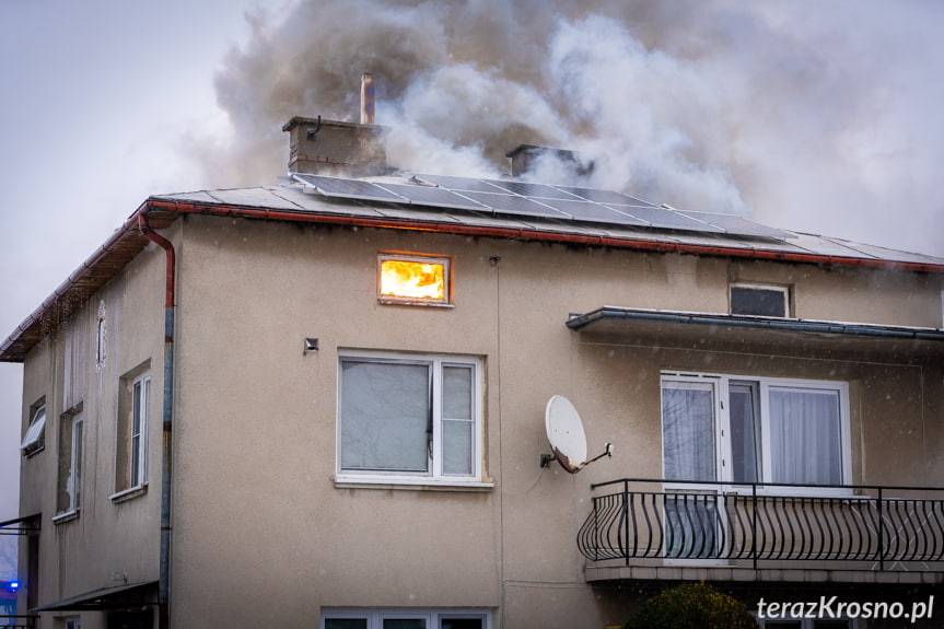 Pożar domu w Pustynach