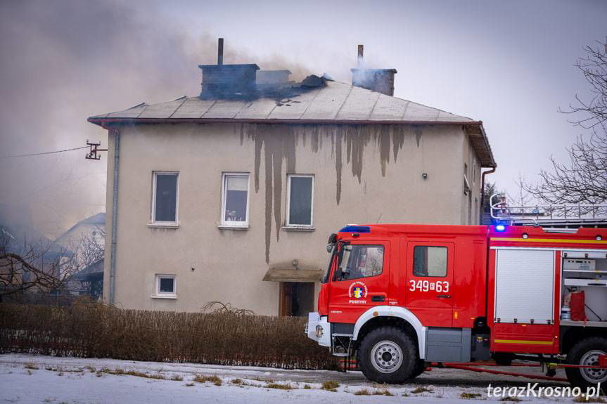 Pożar domu w Pustynach
