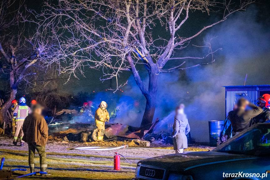 Pożar budynku w Odrzykoniu