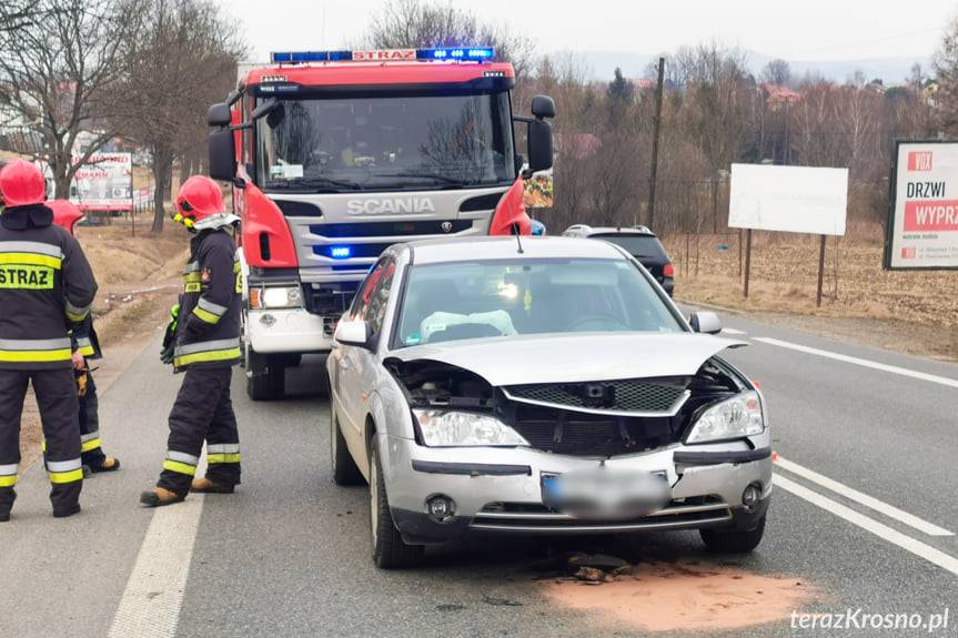 Zderzenie samochodów na Bieszczadzkiej
