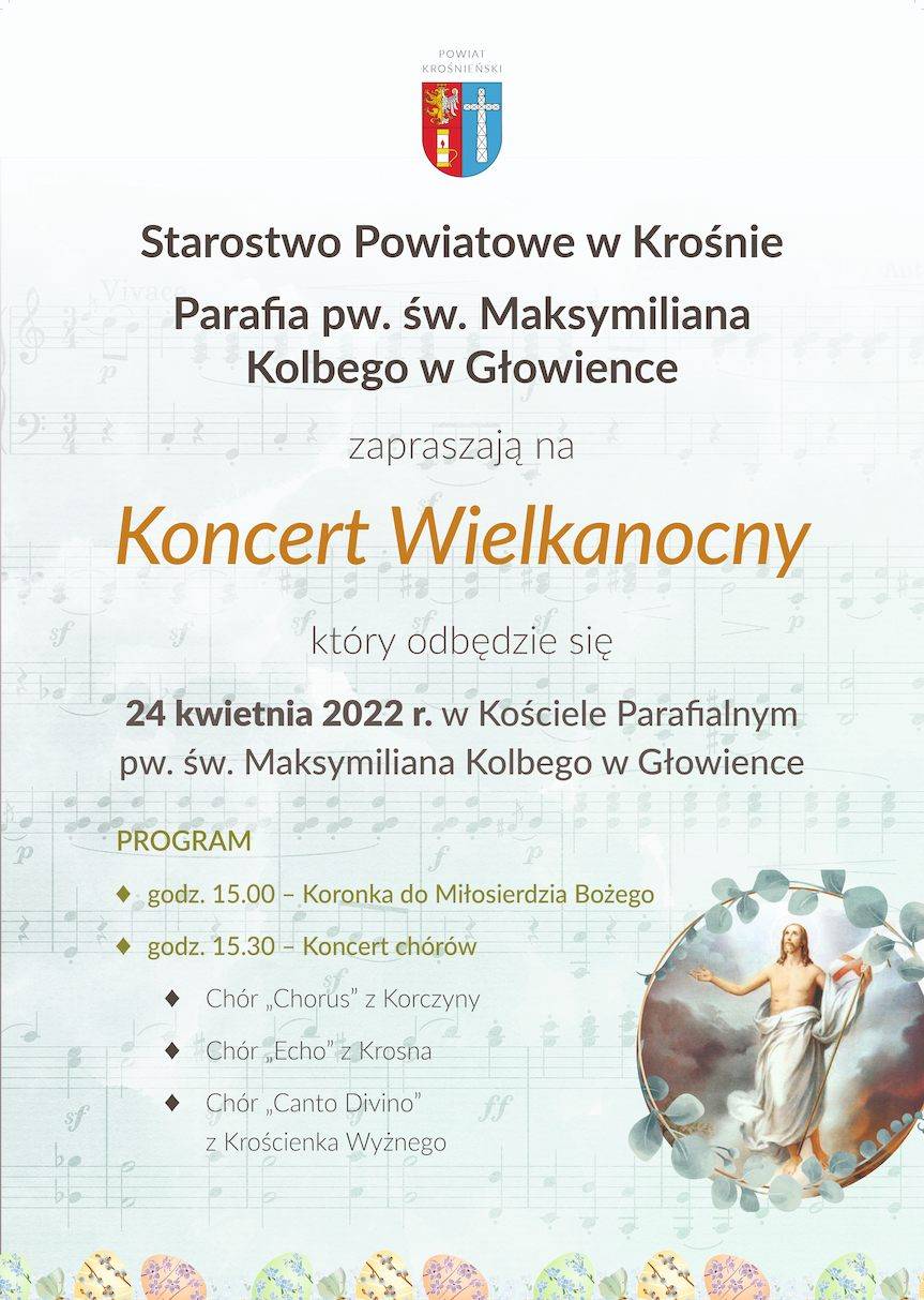 Koncert Wielkanocny w Głowience - zaproszenie