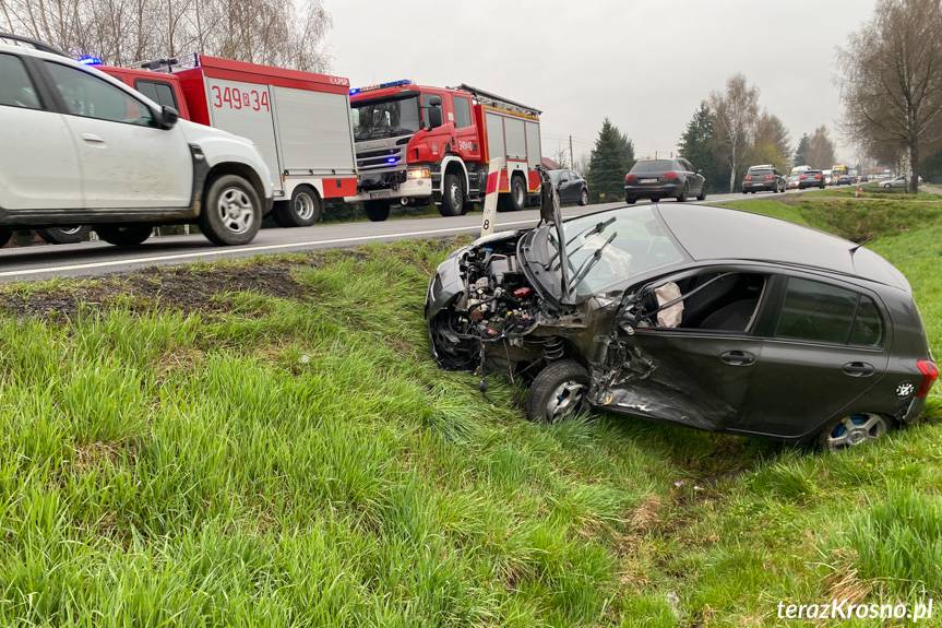 Kolizja w Jaszczwi na DK28