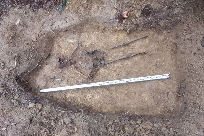 Szczątki żołnierza pochowane na Cmentarzu Wojennym w Dukli