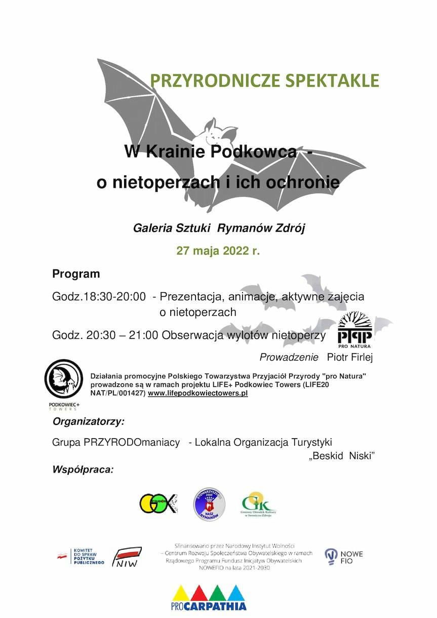 O nietoperzach i ich ochronie. PRZYRODOmaniacy zapraszają do Rymanowa-Zdroju