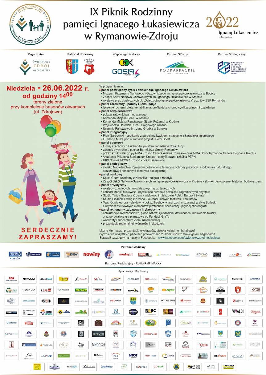 IX Piknik Rodzinny pamięci Ignacego Łukasiewicza - zaproszenie