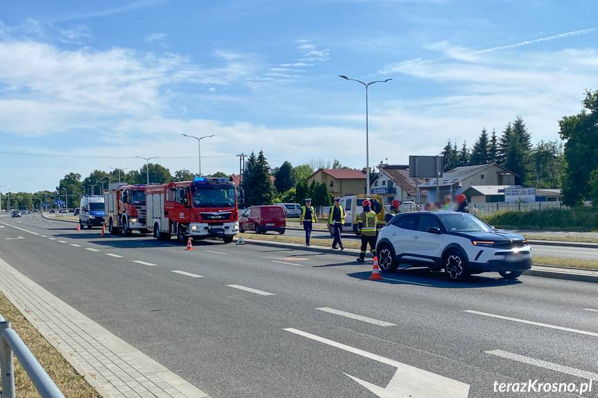 Kolizja motocykla z samochodem osobowym