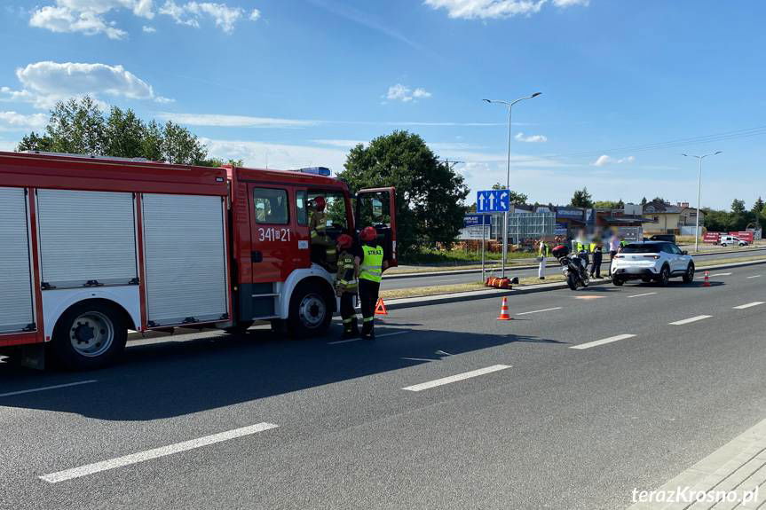 Kolizja motocykla z samochodem osobowym