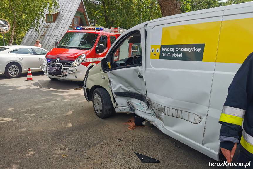 Zderzenie samochodów w Iwoniczu-Zdroju