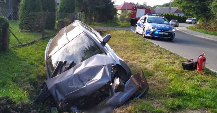 Kierowca wjechał do rowu. Był pijany