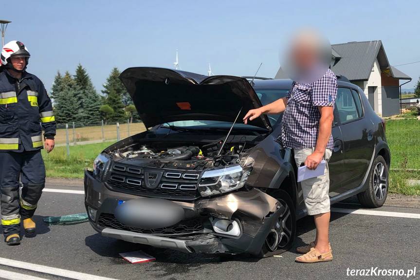 Kolizja dwóch samochodów w Rymanowie na DK28