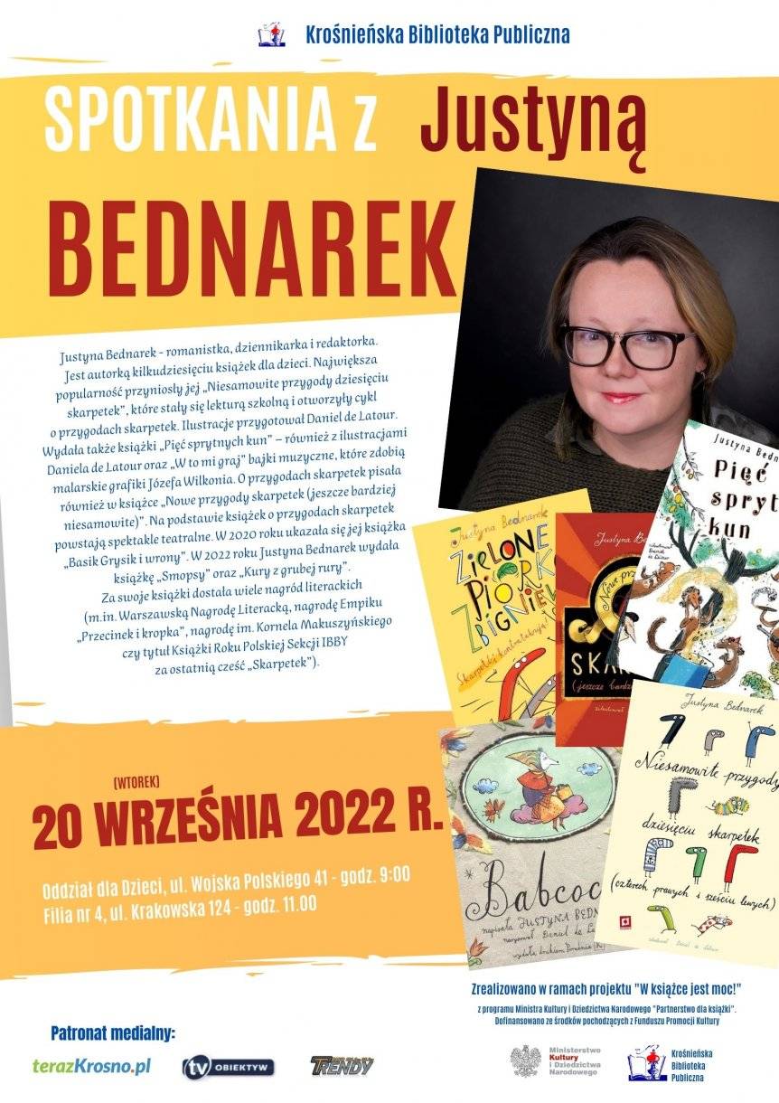 Zaproszenie na spotkania z Justyną Bednarek w KBP