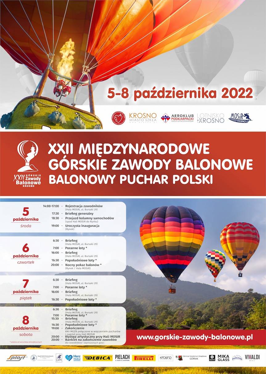 XXII Górskie Zawody Balonowe w Krośnie - program