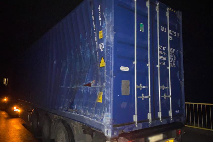 Zderzenie ciężarówek w Tylawie