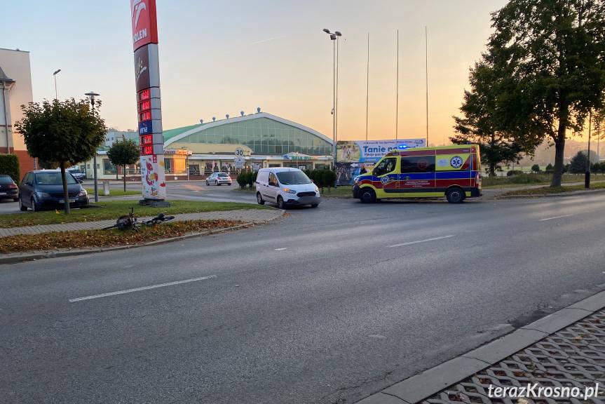 Potrącenie rowerzystki w Krośnie