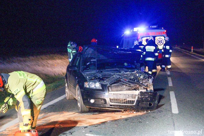 Zderzenie samochodów w Iwoniczu