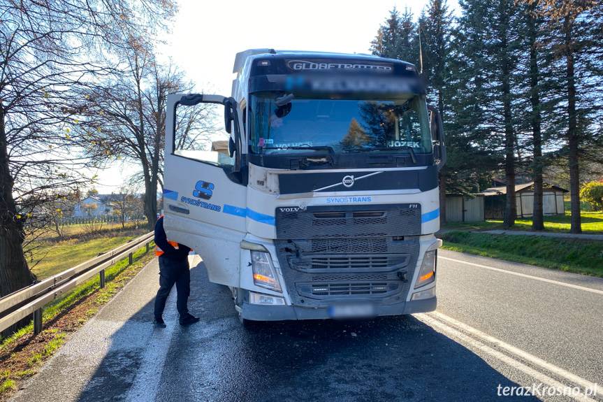 Kolizja ciężarówek w Zboiskach