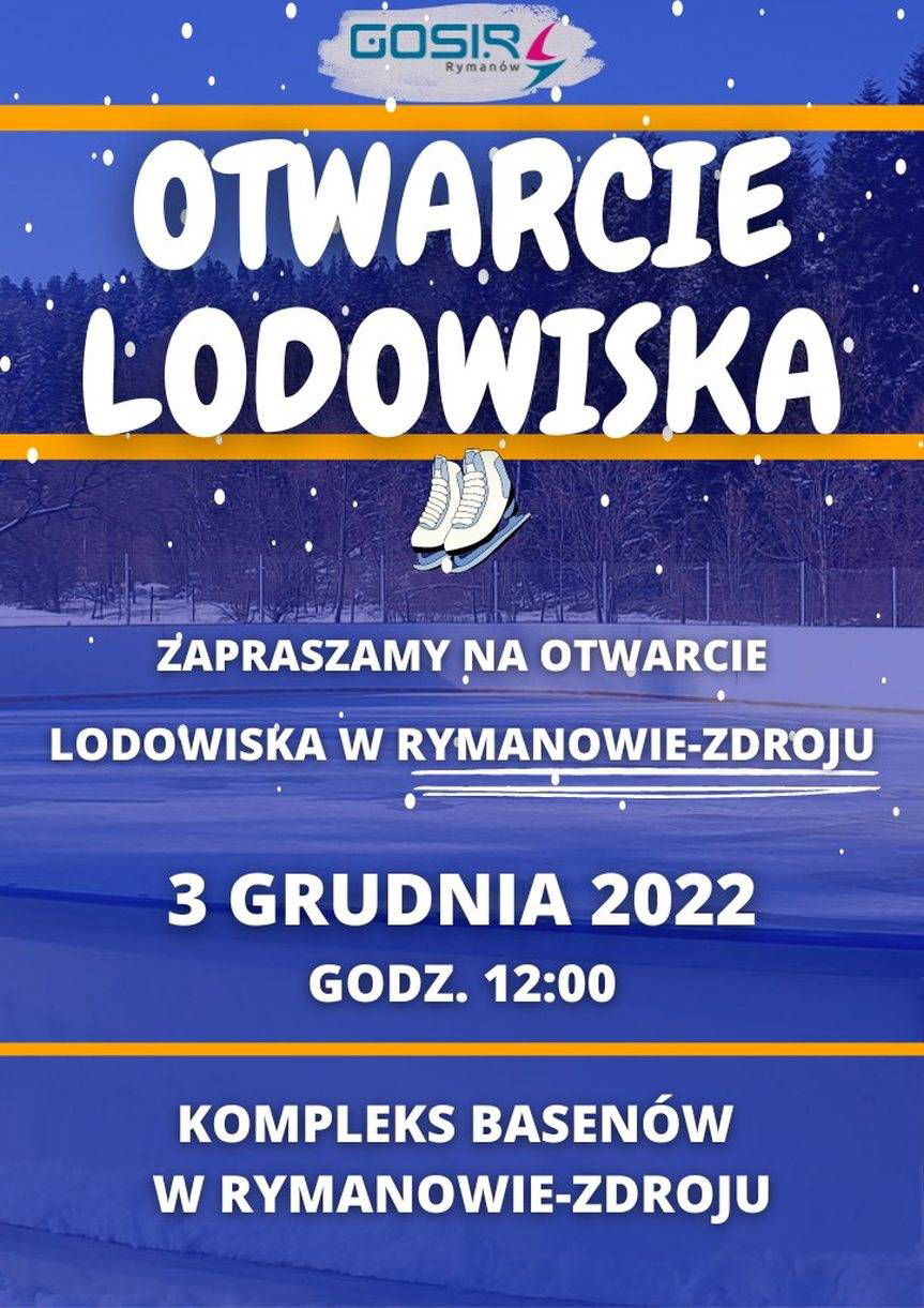 3 grudnia otwarcie lodowiska w Rymanowie-Zdroju