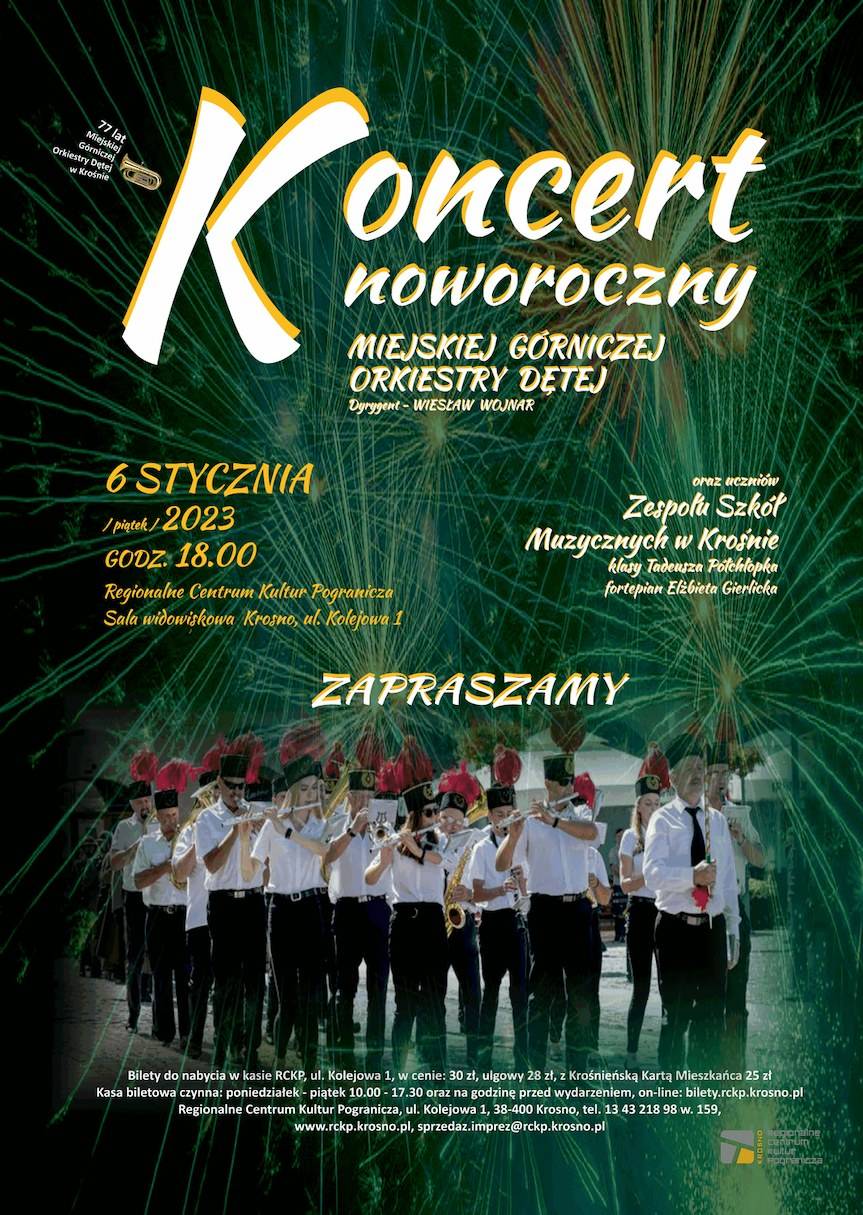 Koncert noworoczny Miejskiej Górniczej Orkiestry Dętej - zaproszenie