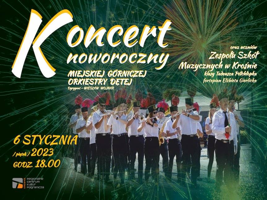 Koncert noworoczny Miejskiej Górniczej Orkiestry Dętej - zaproszenie