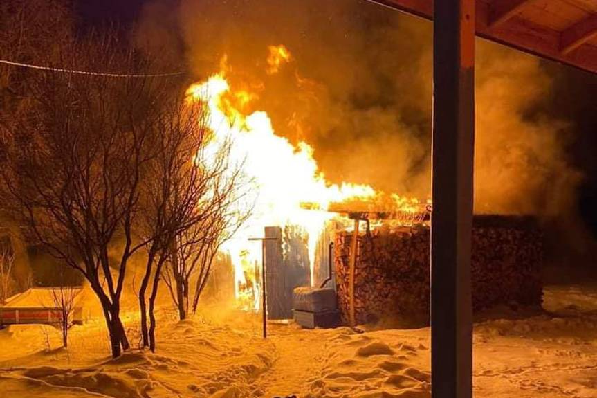 Pożar garażu w Woli Niżnej