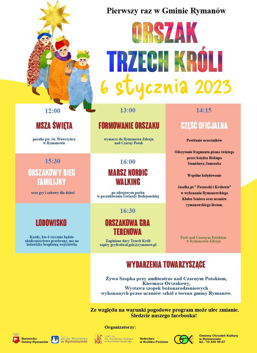 Orszak Trzech Króli w Rymanowie - zaproszenie