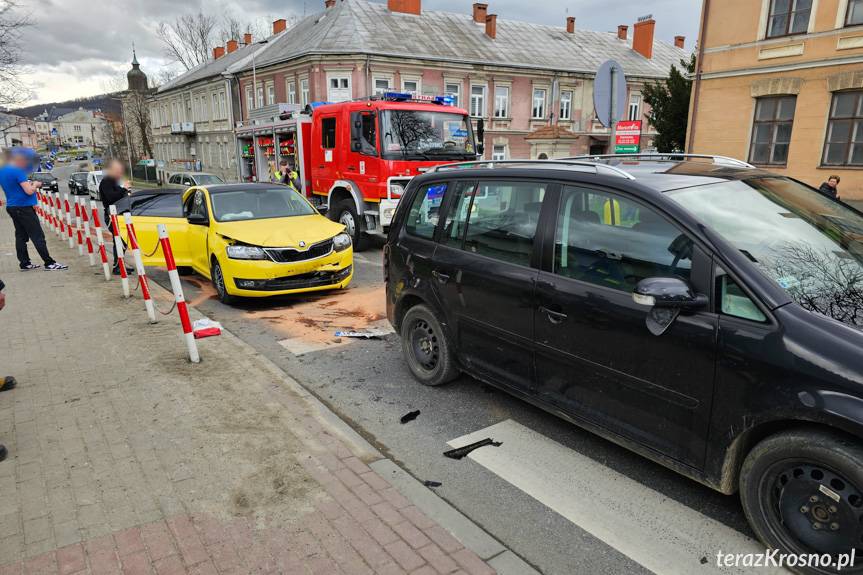 Zderzenie dwóch samochodów w Dukli