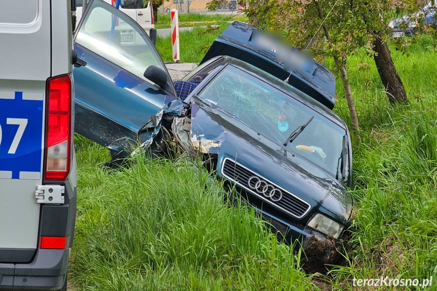 Zderzenie dwóch samochodów w Odrzykoniu