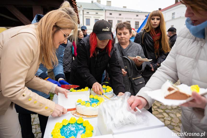 Obchody Dnia Europy w Krośnie z okolicznościowym tortem