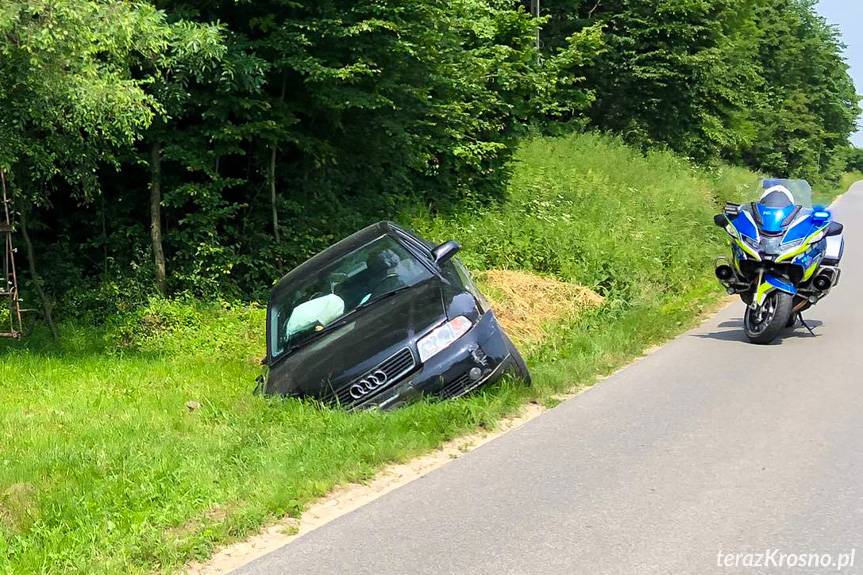 Kompletnie pijany wjechał do rowu