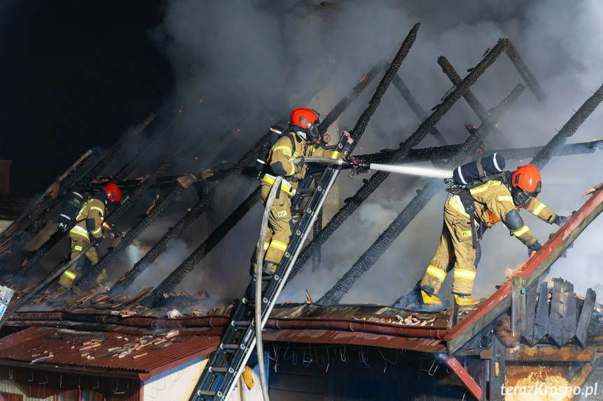 Pożar drewnianego domu w Krośnie